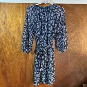 ANN TAYLOR Blue & Lavender Floral Dress Sz M NWT